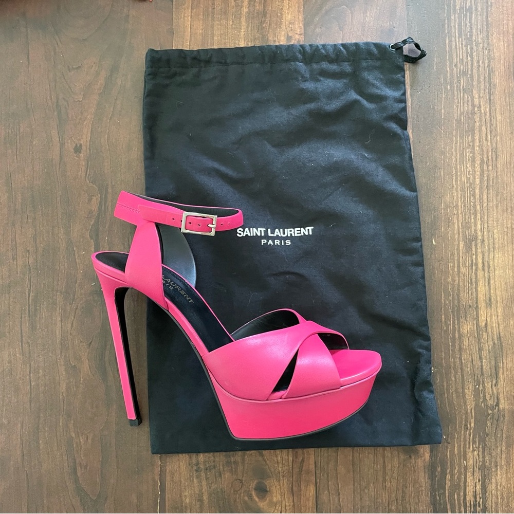 Saint Laurent Pink Strappy Sandals